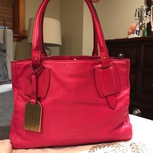 Lauren By Ralph Lauren Leather Tote - Raspberry